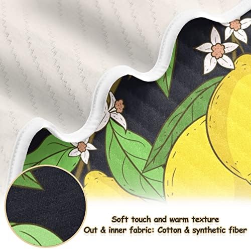 Folhas de limão Flores unissex fofas de bebê cobertor para criança cobertor de criança para creche