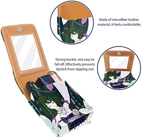 Oryuekan Makeup Batom Caso Tolder Mini Bag Travel Bolsa de cosméticos, organizador com espelho para uma festa