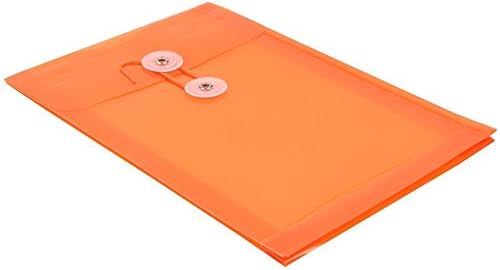 Jam papel envelopes de plástico com botão e fechamento da gravata - 6 1/4 x 9 1/4 - cores variadas -