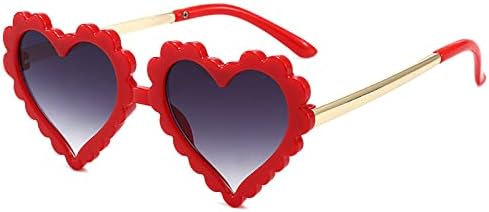 Jinhuibba Girls Heart Sunglasses UV 400 Proteção Girls Heart Sunglasses para praia ao ar livre