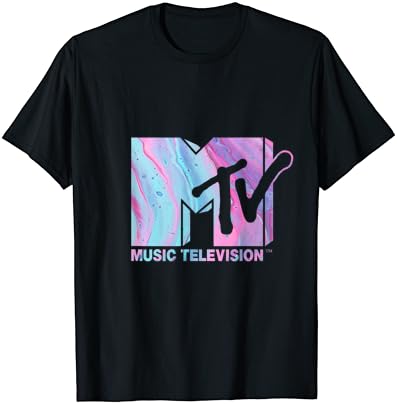 Mademark x MTV - MTV Logoty Pink Blue Fluid T -Shirt