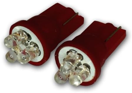 TuningPros LEDML-T10-R3 LUZ LUZ LUZ LUDLBS T10 CUDELA, 3 LED RED 2-PC Set
