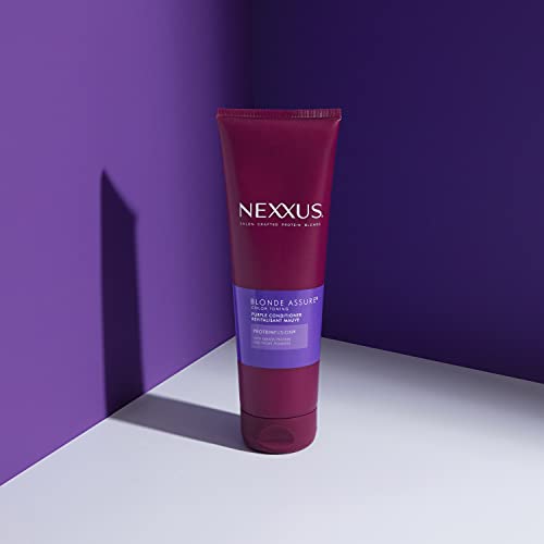 Nexxus Hair Color Blonde garante condicionador roxo, para cabelos loiros e branqueados, condicionador