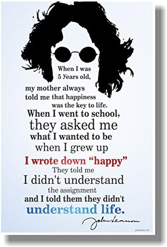 Eu escrevi Happy 2 - John Lennon - New Classroom Motivational Poster