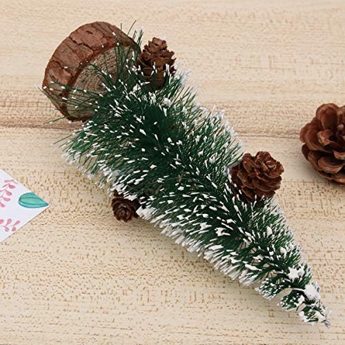 Valiclud Mini Christmas Tree Decor Simulation Snow coberto de pinheiro ornamentos DIY para o presente de
