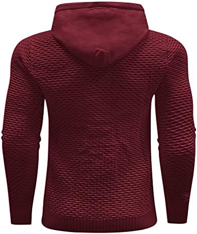 Hipestit Men's Form Fentting Knit Sloping Sweater Hoodie Sweatshirt com capuz