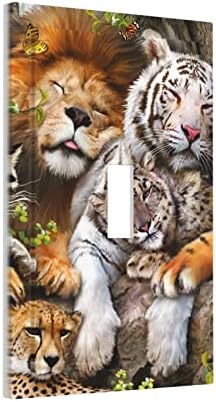 Floresta Besta Jungle Animais Cheetah 1 Placa de Luz de Luz de Gangues Decorativa Toggle Placa de Parede Placa