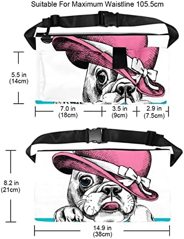 Francês Bulldog Dog Cintura bolsa Fanny Pack for Men & Women Hip Bum Bag com alça ajustável para treino ao ar livre