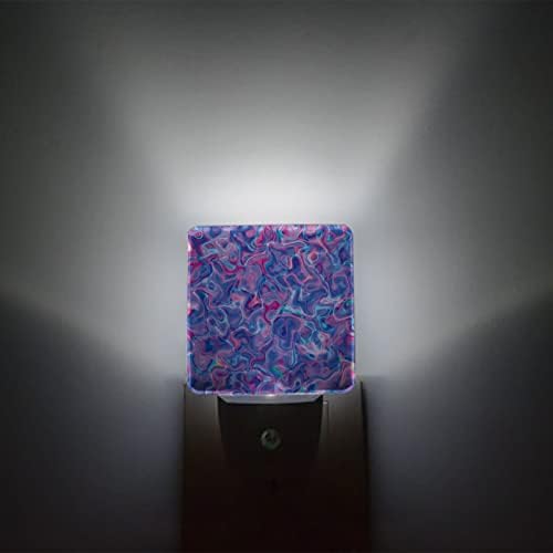 T&H Xhome Night Light for Kids, Arte abstrata Art Purple Violet Blue Water Ripples Led Night Light Plug