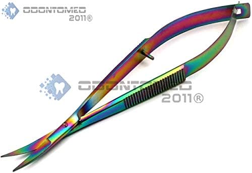 Multi Color Rainbow Borderys Sewing Scissor - Ação da primavera Scissor 4.5 - Aço inoxidável, ponta