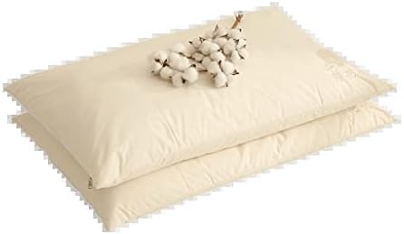 Zhuhw Algodão de algodão básico longo, travesseiro de algodão natural, travesseiro cheio de algodão, travesseiro baixo bordado, um par de travesseiros domésticos