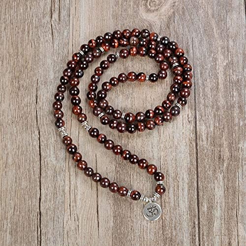 Símbolo de ioga de autodescoberta 8mm Mala Breads Bracelet 108 Acessórios de meditação de colar espiritual