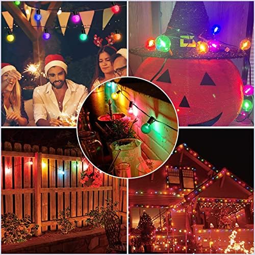 Luzes de cordas ao ar livre de Goothy LED ， 25 pés Multicolor Christmas Globe Decorations Luzes de cordas com