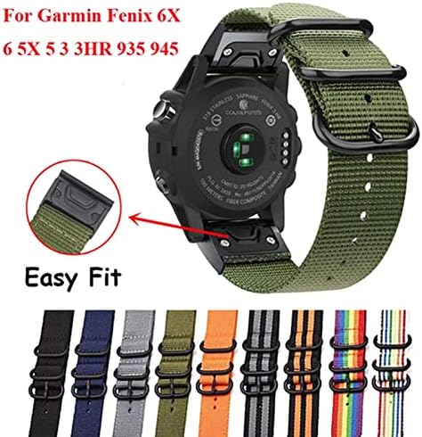 Uncaso 22 26mm 26mm de nylon watch band strap para Garmin Fenix ​​6x 6 Pro Smart Watch Easy Fit