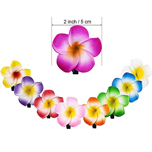 36 peças Plumeria Flower Cabelos clipes de espuma havaiana Clipes de flores Frangipani Clipes artificiais para