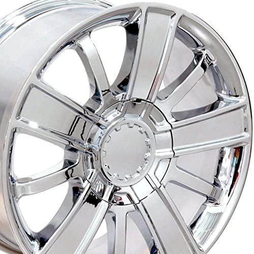 OE Wheels LLC Rim de 20 polegadas se encaixa no Chevy Silverado High Country Wheel CV77 20x9 CHROME