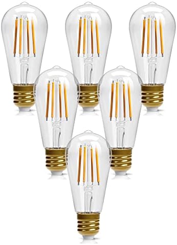Lâmpadas de base média de Deco Light HD ST58-40W Equivalente E26 Branco quente projetado nos EUA LED