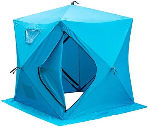 Tenda de pesca de gelo happybuy pop-up à prova d'água 2/3/4/8 Pessoa que transporta tenda de pesca