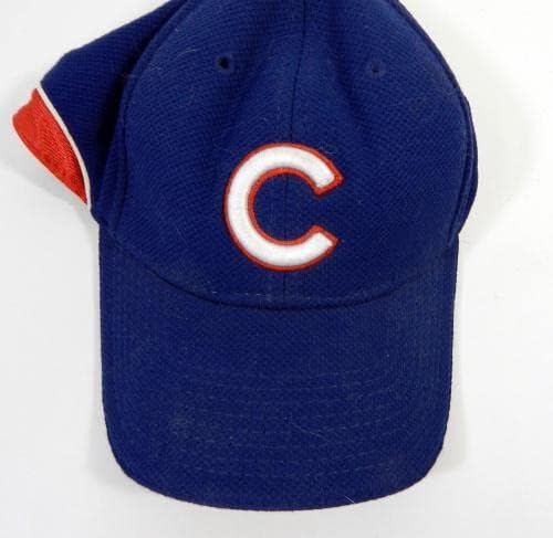 2006-07 Chicago Cubs Jacque Jones 11 Game usou Blue Hat Batting Practice S-M-Chapéus MLB usados ​​MLB