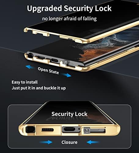 Senlan Galaxy S23 Ultra 6,8 polegadas Caixa Anti-Peeping + Segurança Bloqueio de Segurança Adsorção Magnética