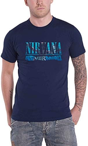 Nirvana Tir Shirt Nevermind Band Logo Official Unissex Navy Blue