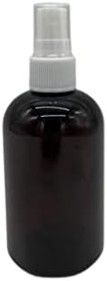 Fazendas naturais 4 oz âmbar Boston BPA Garrafas grátis - 8 pacote de contêineres reabastecíveis vazios - óleos essenciais - aromaterapia | Pulverizadores de névoa branca fina - feitos nos EUA