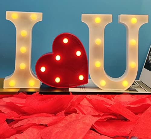 Cartas de LED operadas por bateria I Love You Letters Sign para o casamento Propor a LED Heart Marquee