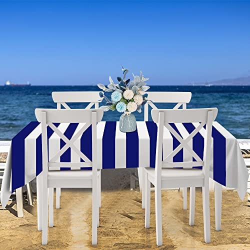 Peony Homem 2 peças Blue e branco Toeira listrada de mesa de mesa náutica Tabela plástica Tabe