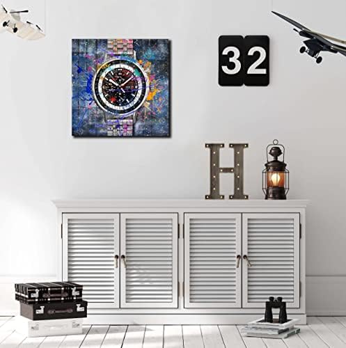 Cirabky Moda Wall -Art for Office Decor - Graffiti Wall Art Room - Silver Watch Picture Banksy Pôster