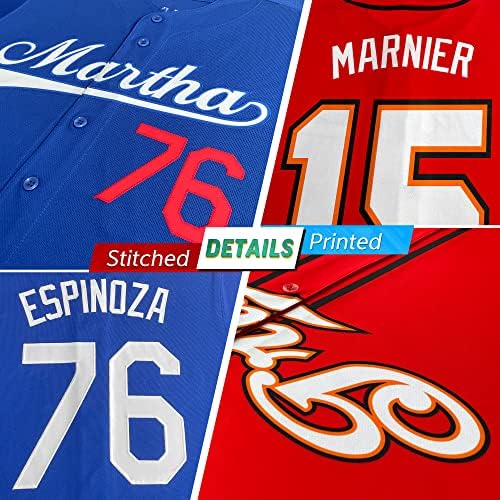 Jersey de beisebol personalizada Button Down Camisetas personalizam o nome costurado e o número