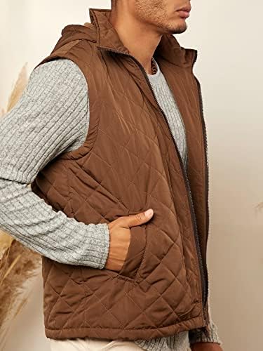 Jaquetas XinBalove para Men Jackets Men Jackets Men zípeira com casaco de colete acolchoado com capuz para