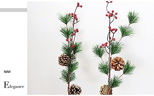 Presentes decorativos de natal requintados, galhos de pinheiros de frutas de Natal, 3pcs ramos