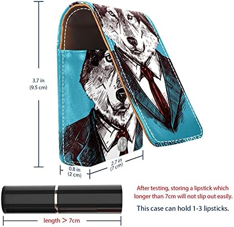 Caixa de batom com espelho Business Wolf Lip Gloss Helder Portable Batom Storage Box Travel Bolsa