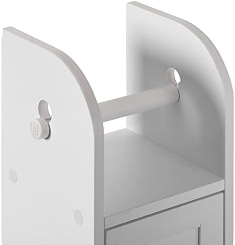 Rolagem de papel higiênico de banheiro independente branco com armazenamento e slot extra para