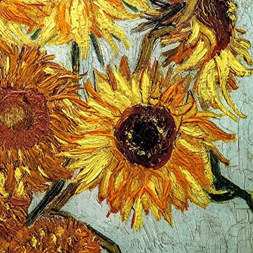 Artbyhannah Vincent Van Gogh Pintura a óleo de girassóis - 24x32 polegadas artesanais com qualidade