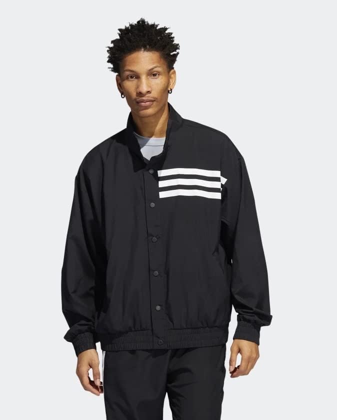A Allover Print de adidas impressão de jaqueta leve leve, preta, xl