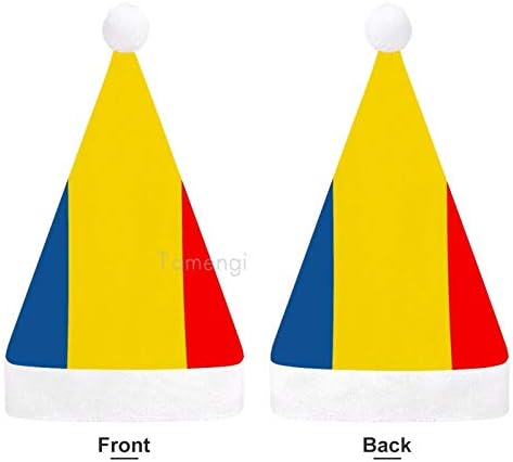 Chapéu de Papai Noel de Natal, Romênia bandeira de férias de natal para adultos, Unisex Comfort