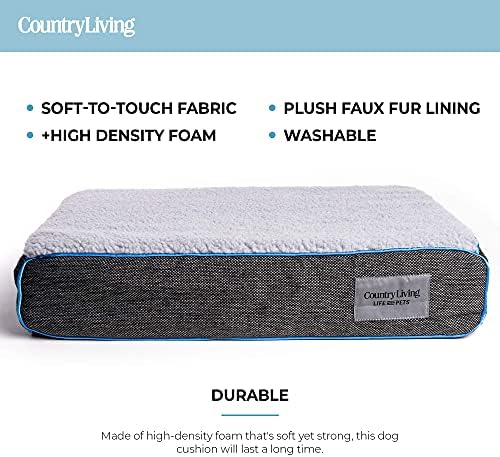 Country Silver Paw Living Cooling e Aquecimento Cama de cachorro para cães pequenos a médios, camas reversíveis