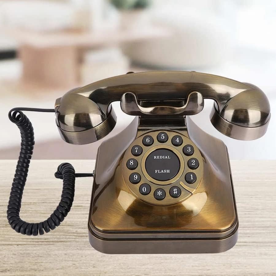 N/A RETRO ANTIGO TELEFONE ANTIGO VINTAGE BRONZE FELION PHENELO PHELEL Classic Corded Phone para Hotel of Office