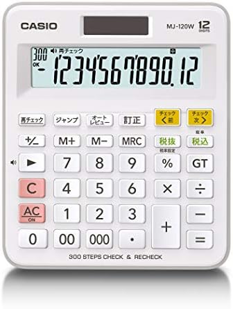 Casio calculadora padrão de cálculo Verificação de verificação Mini Just Tipo de 12 dígitos MJ-120W-N