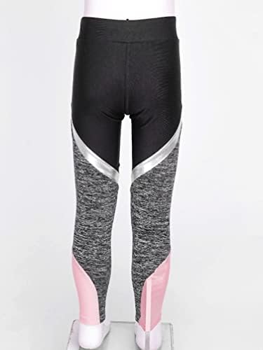 Tiaobug Kids Girls Athletic Leggings Calças de ioga esticam calças justas de perneiras para ginástica