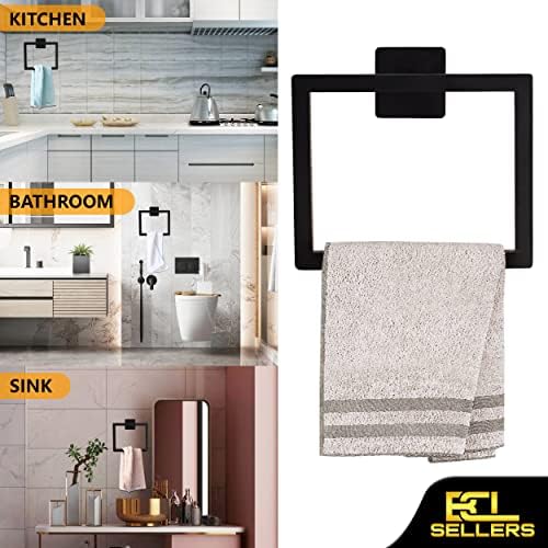BCL 7 peças Acessórios para banheiro preto fosco com barra de toalha preta de 24 ”, incluindo porta -escova de