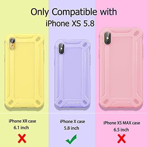 CoolQo Compatível para a caixa do iPhone X/XS, [2 x Protetor de tela de vidro temperado] [não deslizamento] [Proteção