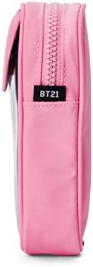BT21 Characy Cooky Charact Retro Lápis Bolsa de maquiagem Bolsa de higiene pessoal com zíper