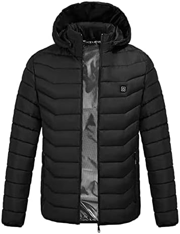 Jaquetas Ymosrh Mens inverno USB Electric aquecido jaqueta de casaco com capuz