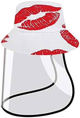 Viseira de chapéu de pescador com cobertura, Red Lip Protective Cap Summer Fashion Chandes dobráveis ​​Chapéu UV