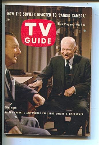Guia de TV 10/7/1961 Walter Cronkite e ex-presidente Eisenhower-illinois-no-news stand cópia-vf