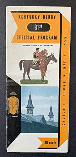 Vintage 1955 Kentucky Derby 81º Programa Oficial de 7 de maio Churchill Downs - Programas da faculdade