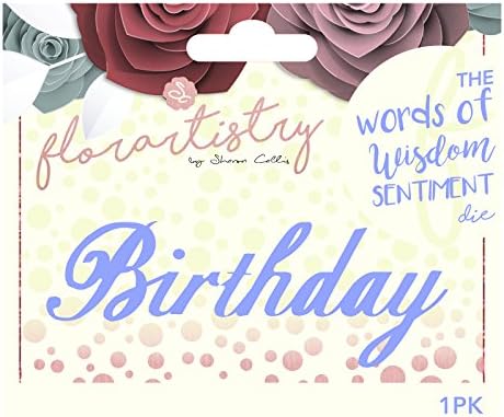 Floratistry Word Die - aniversário, 12,1 x 13,9 x 0,8 cm, marrom