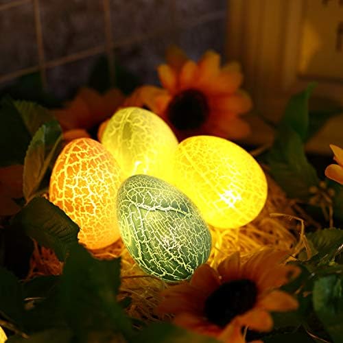 Luz de cordas de ovo de Páscoa de Friance, 6,5 pés 20 LEDs quentes Luzes de decoração de ovo Luz de fada da Páscoa